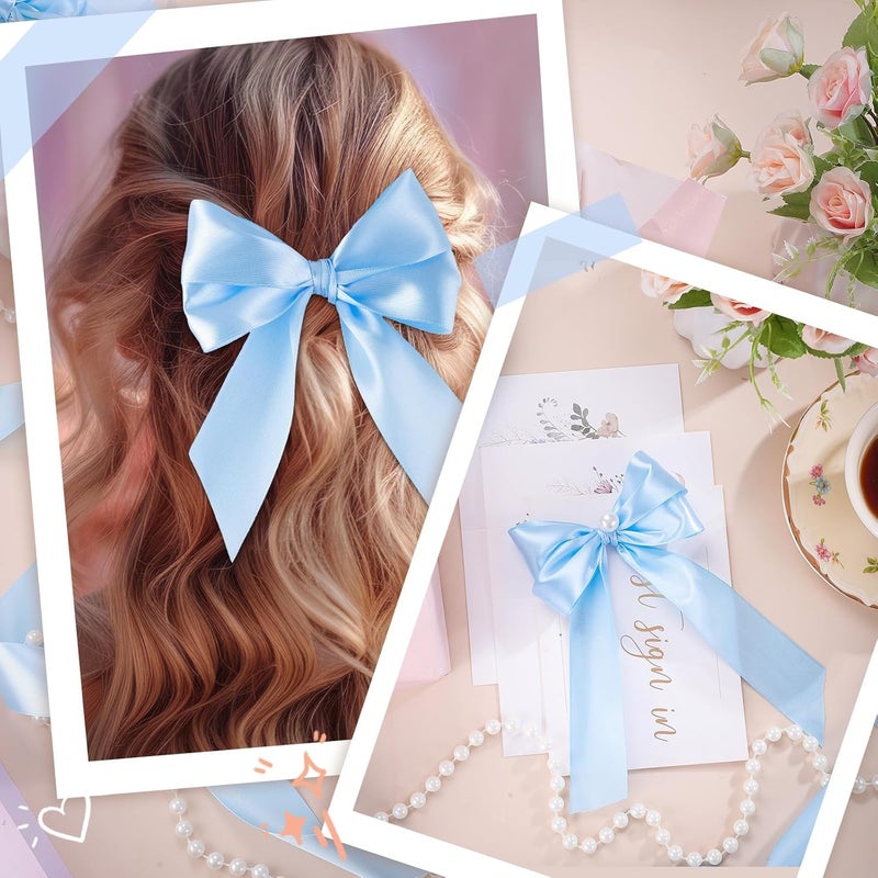 woric Light Blue Ribbon 1 1/2 Inch 120 Yards Baby Sky Blue Satin Ribbon for Baby Bridal Shower Nursery Party Decor Beach Wedding Bows Crafts Flower Bouquet Gift Wrapping - Image 4